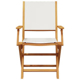 Bistro Set Cream White Solid acacia wood Compact Foldable 3281856