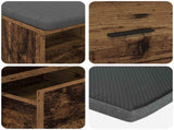 Hall Bench Old Wood 80 x 38 x 46 cm Engineered Wood and Fabric 891462