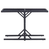 Dining Set Black Poly rattan, powder-coated steel, glass Standard 3072443