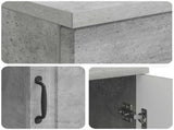 Desk with Door Concrete Grey 142.5 x 50 x 75 cm Engineered Wood 3414642