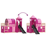 Bunk Bed without Mattress with Slide and Curtains Pink 80x200 cm 3284172