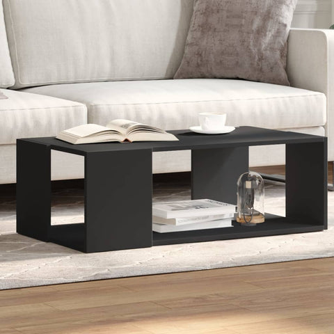 ZNTS Coffee Table Black 89.5x48x30 cm Engineered Wood 848151