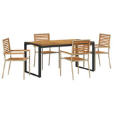 Garden Dining Set 5 pcs Beige and Brown Poly Rattan 3365477