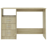 Desk with Drawers Sonoma Oak 110x50x76 cm Engineered Wood 800561