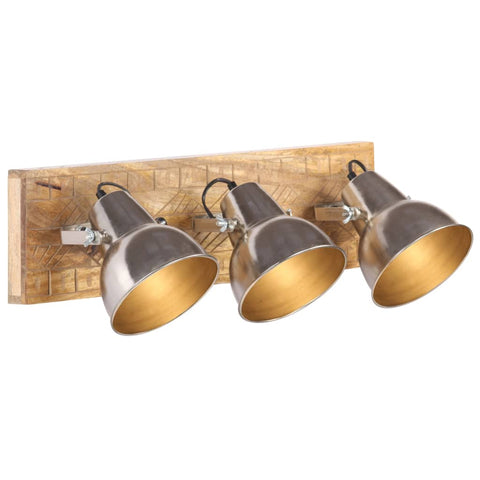 Industrial Wall Lamp Silver 70x23 cm E27 Mango Wood 320595
