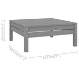 10 Piece Garden Lounge Set Solid Wood Pine Grey 3083121
