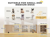 4 Panel Freestanding Pet Gate, Indoor Dog Barrier with Lockable Door, Support Feet, 360&deg Flexible T3398P425272