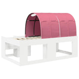 Bed Frame with Tunnel 3 pcs White and Pink Engineered Wood 3423620