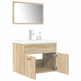 3 Piece Bathroom Furniture Set Sonoma Oak Engineered Wood 3325018