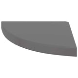 Floating Corner Shelves 2 pcs High Gloss Grey 35x35x3.8 cm MDF 323914