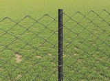Chain Link Fence with Post 10 x 1 m PVC-Coated Steel Grey Mesh 3336268