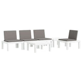 6 Piece Garden Lounge Set with Cushions White PP 3190451