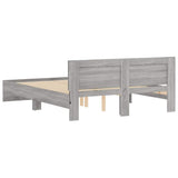 Bed Frame with Headboard and LED Grey Sonoma 150x200 cm King Size 3207607