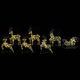 LED Reindeers 7 pcs 40 LEDs Gold 44 x 18 x 65.5 cm PET 3399389