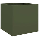 ZNTS Planter Olive Green 49x47x46 cm Steel 841565