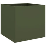Planter Olive Green 49x47x46 cm Steel 841565