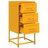 ZNTS Bedside Cabinets 2 pcs Mustard Yellow 36x39x78 cm Steel 846585