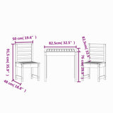 3 Piece Garden Bistro Set Solid Wood Pine 3154671