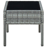 Garden Table Grey 75x40x37 cm Poly Rattan 45905