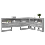 Storage Headboard with Shelf Grey Sonoma 120 cm Engineered Wood 3335482