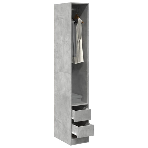 Wardrobe Concrete Grey 30x50x200 cm Engineered Wood 3307741
