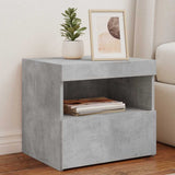 Bedside Cabinets with LED Lights 2 pcs Concrete Grey 50x40x45 cm 836770