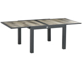 Extending Garden Table, Outdoor Dining Table for 6, Aluminium Frame Rectangular Patio Table with T3398P315936