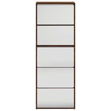 Shoe Cabinet with Mirror 5-Layer Brown Oak 63x17x169.5 cm 3228285