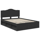Bed Frame with Headboard Black 150 x 200 cm Solid Pine Wood 3413291