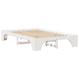 Bed Frame White 135 x 190 cm Solid Pine Wood 872954
