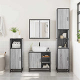 3 Piece Bathroom Furniture Set Grey Sonoma Engineered Wood 3300968