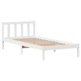 Bed Frame without Mattress White 90x190 cm Single Solid Wood Pine 3301462