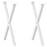 Dining Table Legs X-Shaped 2 pcs White 57x cm Steel 4012913