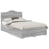 Bed Frame with Drawer Grey Sonoma 135 x 190 cm Engineered Wood 3413617