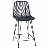 Bar Chair 2 pcs 44.5 x 54.5 x 97.5 cm Rattan and Iron 42011548
