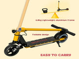 Folding Electric Scooter for Kids, with Dual Brakes, Front Suspension, LED Colourful Lights, Gold T3398P349455