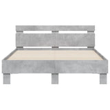 Bed Frame Concrete grey Engineered wood, Plywood slats Double 3207444