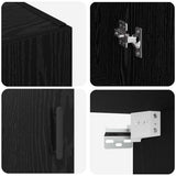 Wall Cabinet Black Oak 69.5 x 34 x 90 cm Engineered Wood 879521