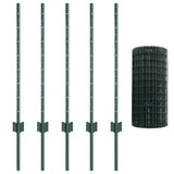 Welded Wire Fence 10 x 0.8 m PVC-Coated Steel Green 3335998