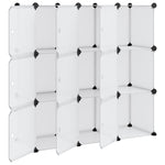 ZNTS Storage Cube Organiser with 9 Cubes and Doors Transparent PP 340557