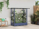Raised Bed with Trellis and Roof Grey 122.5 x 40 x 123 cm PP 42032563