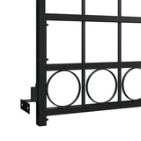 ZNTS Fence Gate with Arched Top Steel 89x200 cm Black 145750