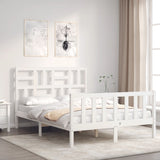 Bed Frame without Mattress White Small Double Solid Wood Pine 3193047