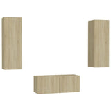 3 Piece TV Cabinet Set Sonoma Oak Engineered Wood 3078973