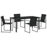 Garden Dining Set 5 pcs Black Textilene & & Powder-coated steel 3379343