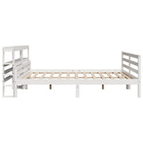 Bed Frame with Headboard without Mattress White 200x200 cm 3305952