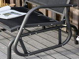 Outdoor Garden Glider Chair, Metal Frame Single Armchair Swing Seater w/ Breath Mesh Fabric Seat, T3398P325088