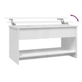 809653 Coffee Table High Gloss White 102x50x52,5 cm Engineered Wood