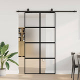 Sliding Door with Hardware Set Black 102.5x205 cm Tempered Glass 3375894