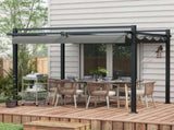 3 x 3 Retractable Pergola, Garden Gazebo Shelter with Aluminium Frame, for Grill, Patio, Deck, T3398P377598